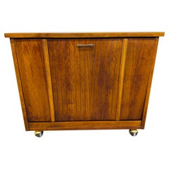 Vintage Mid-Century Modern Lane Walnut Record Cabinet