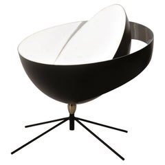 Lámpara de mesa Serge Mouille Saturno Negro, Reedición