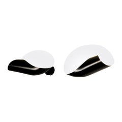 Serge Mouille Mid-Century Modern Black Conche Wall Lamp Set