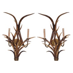 Vintage Horn & Brass Sconces