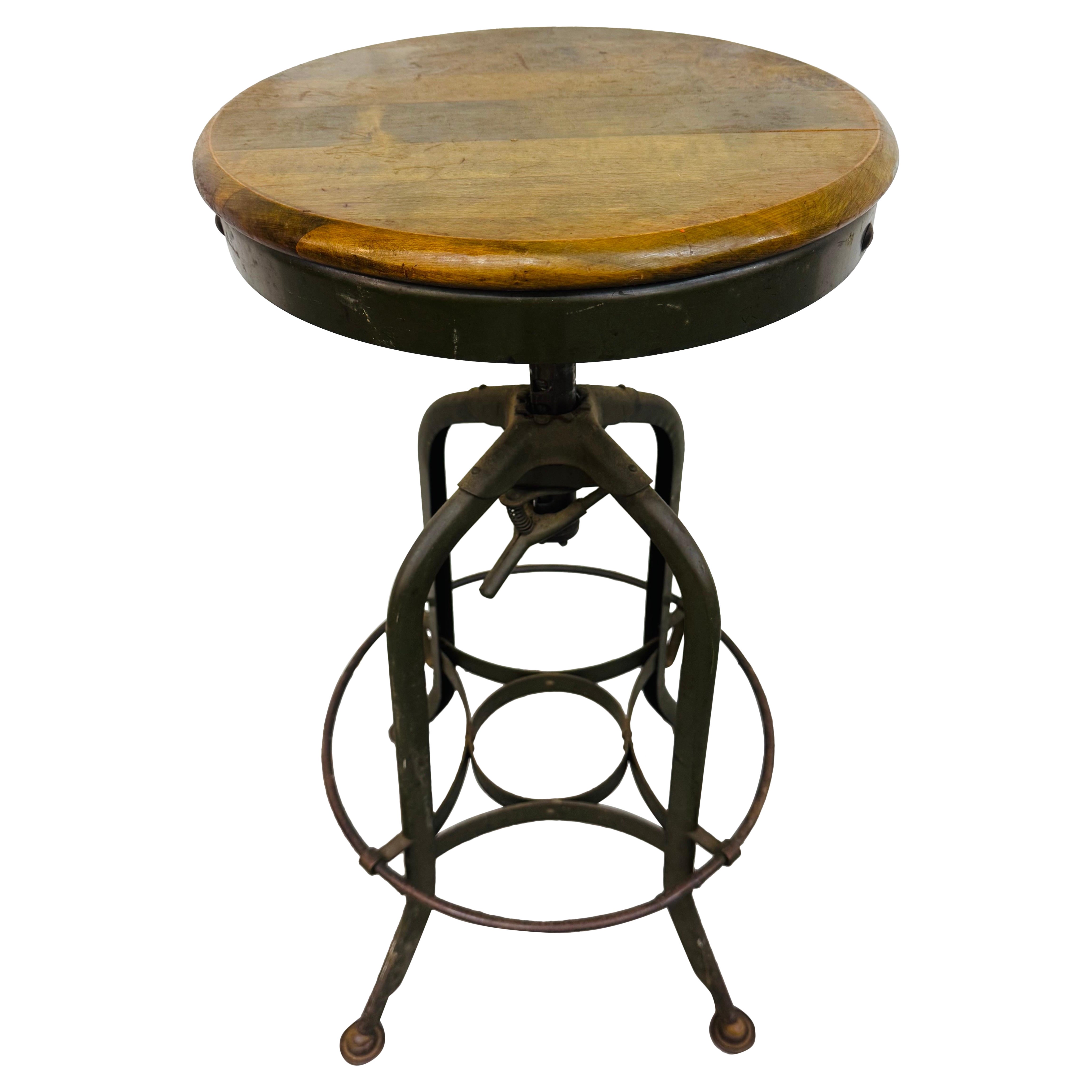 Tabouret pivotant réglable industriel du milieu du siècle