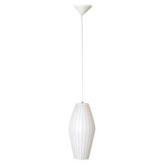 Suspension architecturale Philips en verre soufflé moulé avec détails linéaires graphiques noirs