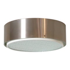 Raak Pill Shaped Flush Mount Ceiling Light in Champagne Toned Aluminum Casing