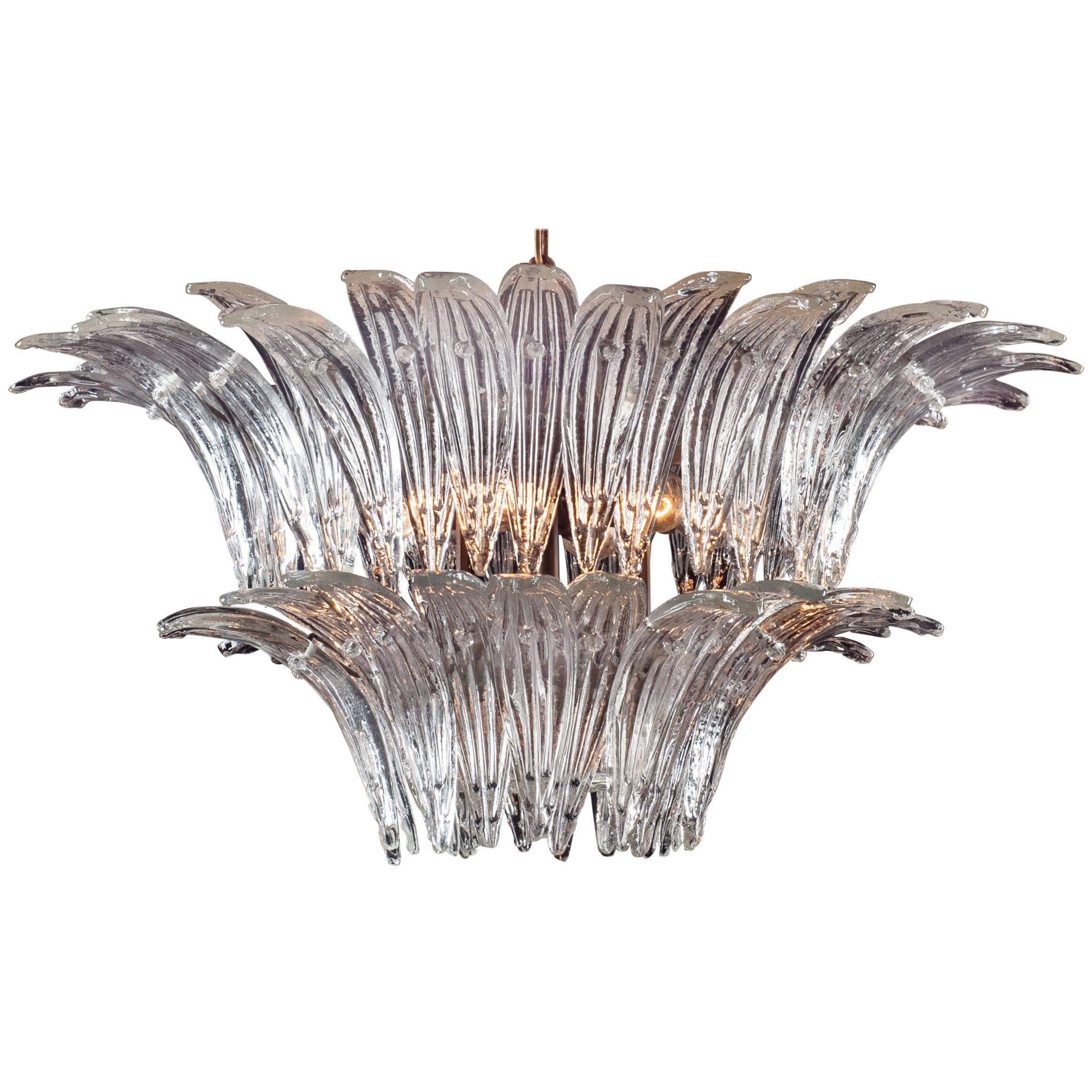 Original Famous Chandelier Palmette by Barovier 
Toso, 1960