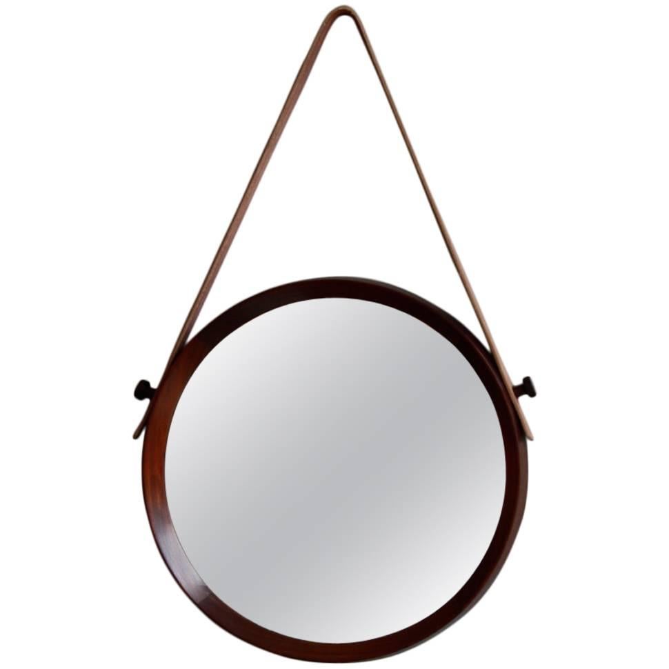 Danish 1950s Round Wall Mirror