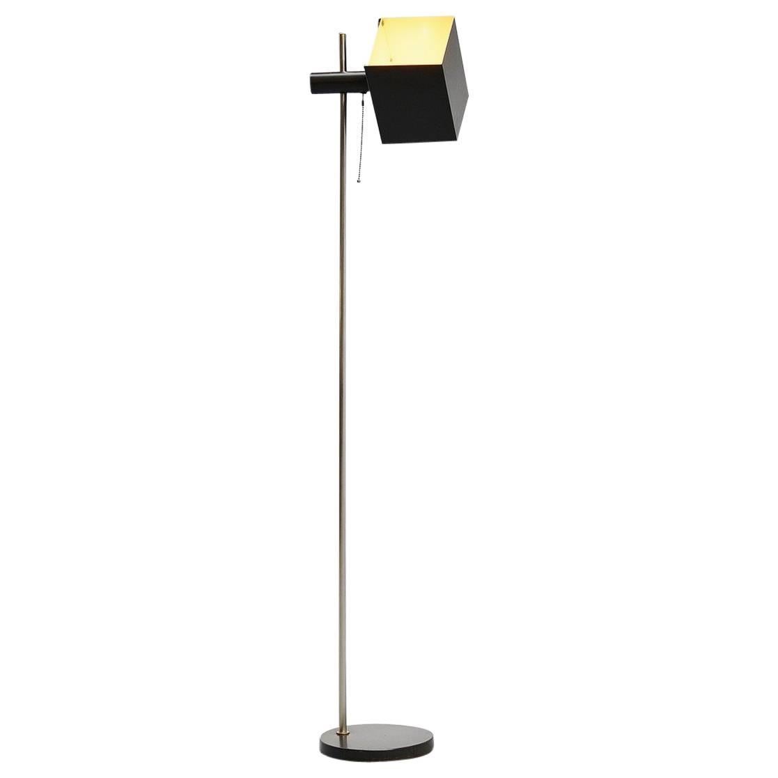 Modernist Floor Lamp with Cubic Rotatable Shade, 1960