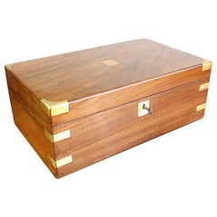Antique Figured Walnut Writing Box With Secret Drawers. English C.1860