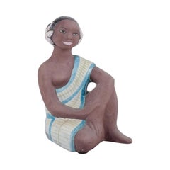 Mari Simmulson for Upsala-Ekeby, Sweden. Rare ceramic figurine of Tahitian woman