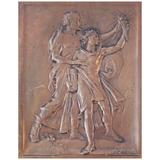 „Algernon Sullivan Plakette“, seltenes Basrelief mit nackten Figuren von Jules Roine