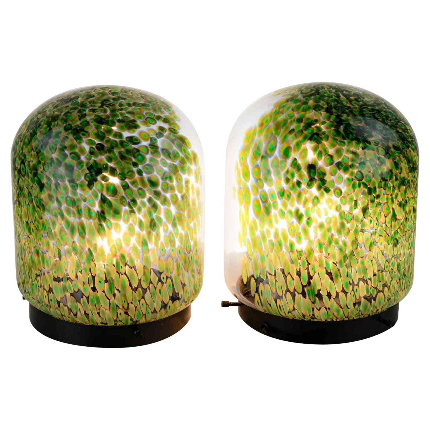 Pair of Neverrino Table Lamps by Gae Aulenti for Vistosi, 1970s.