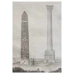 Originaler antiker Druck von altägyptischen Monumenten. C.1810