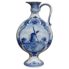 Vintage Hand-Painted Royal Delft Porcelain Fles Ewer
