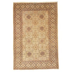 Persischer Kashan Small Rug CIRCA 1940 - Wolle Elfenbein Rot Gelb Design - 75032
