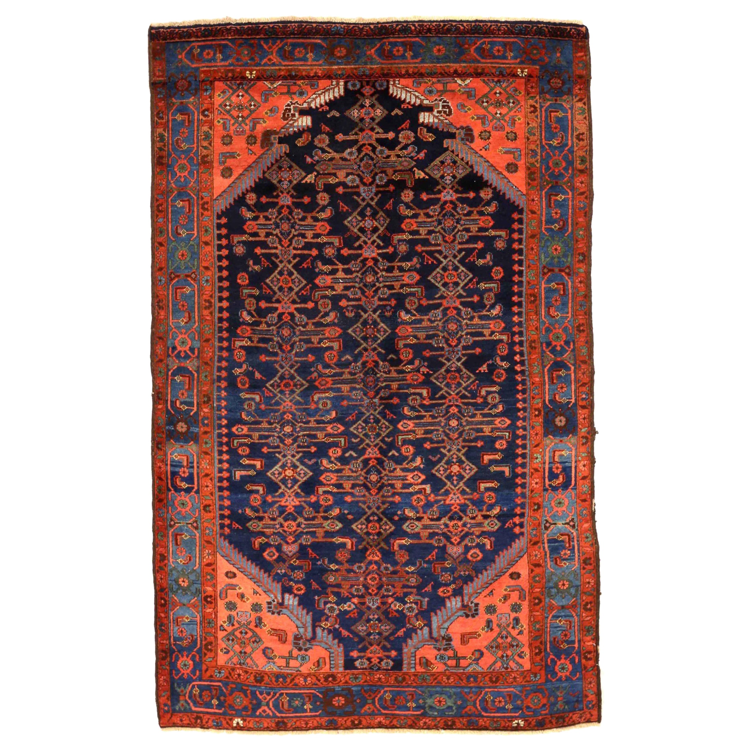 Persischer Kolyai Kleiner Teppich - Wolle Blau Rosa Rot Design - 75072