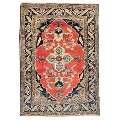 Tappeto persiano Tabriz Small - Lana Avorio Blu Navy Rosso - 75078