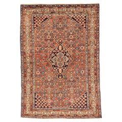 Persischer Hamadan Kleiner Teppich - Wolle Schwarz Elfenbein Rot Design - 75102