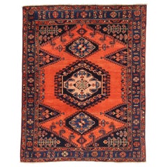 Persian Sultanabad Small Rug - Wool Blue Ivory Navy Blue Red - 75062