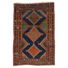 Persischer Kolyai Kleiner Teppich - Wolle Blau Grün Rot Design - 75082