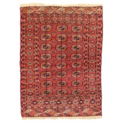 Alfombra Persa Turkeman Small - Lana Ivory Navy Blue Red Design - 75125