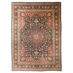 Tappeto persiano Mashad Over Size, circa 1910 - Lana, nero, avorio, rosso - 75127