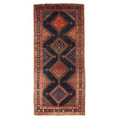 Persian Kolyai Small Rug - Wool Navy Blue Pink Red Design - 75092