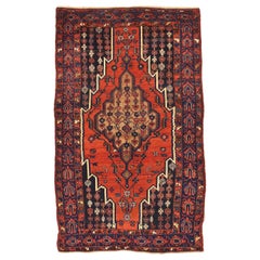 Persian Kolyai Small Rug - Wool Navy Blue Red Yellow Design - 75093