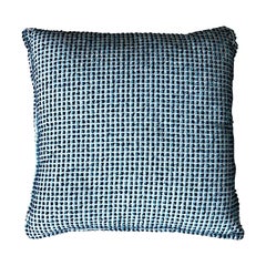 Cuscini fatti a mano con tessuto jacquard blu e azzurro, su ordinazione
