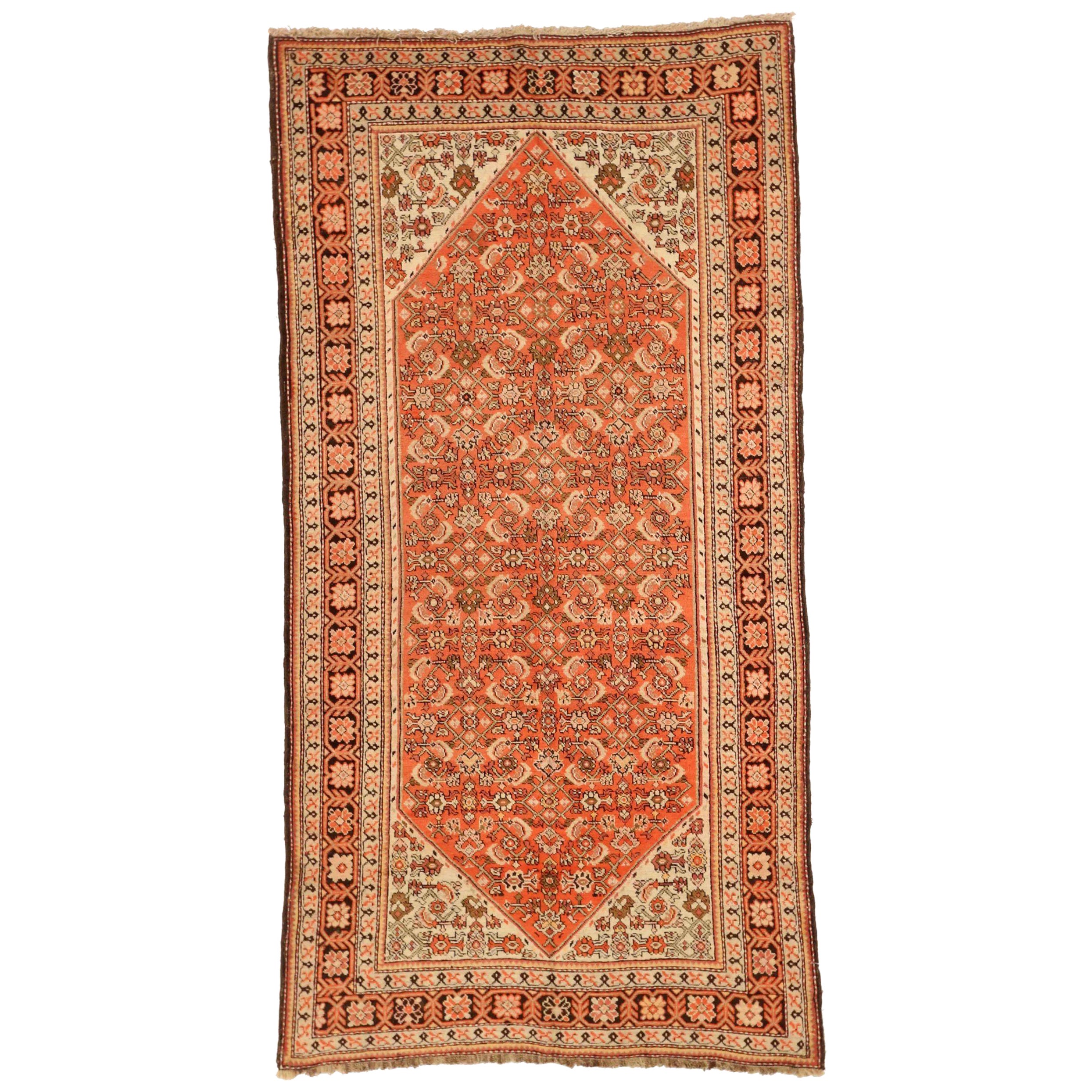 Russian Karabagh Small Rug - Wool Ivory Red Design - 75185
