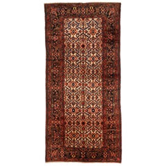 Petit tapis persan Bakhtiari - Laine ivoire bleu marine bleu rouge motif rouge - 75188