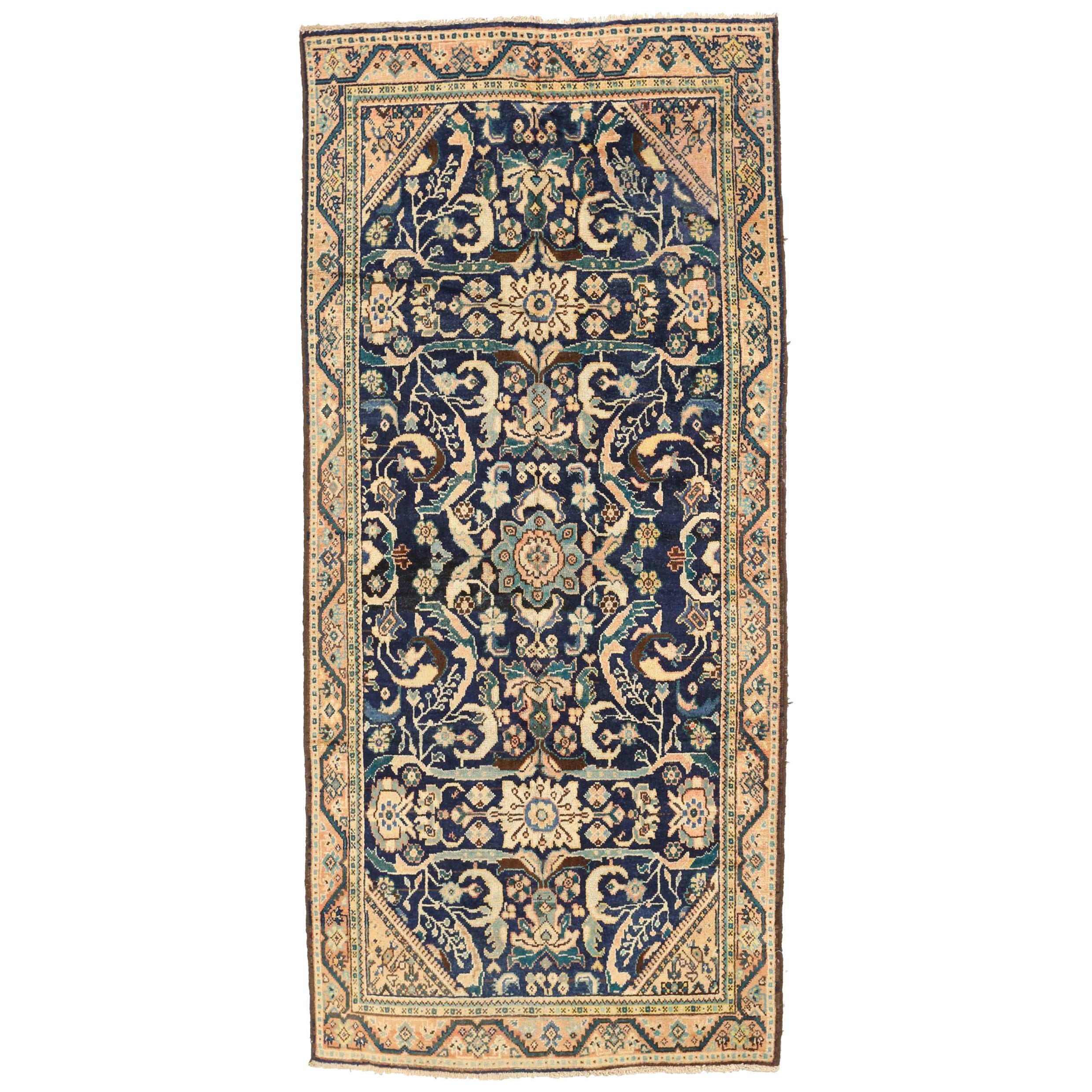 Alfombra Persa Mahal Small - Lana Azul Marfil Design - 75189