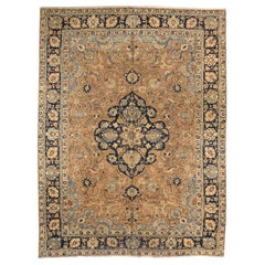 Tapis persans Tabriz - Laine bleu ivoire bleu marine bleu rose - 75224