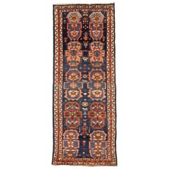 Persischer Mahal Kleiner Teppich - Wolle Blau Rosa Rot Design - 75198