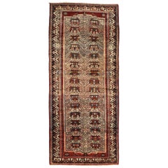 Tapis persan Saveh - Laine Brown Ivory Red Design - 75199