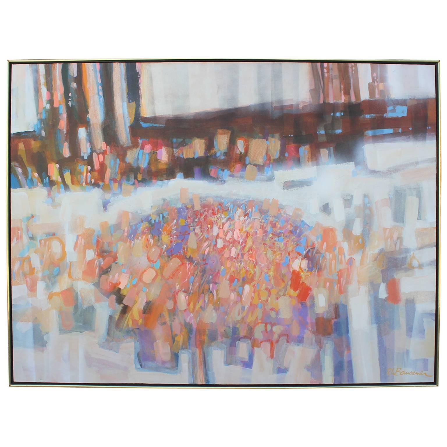 R.L. Bansemer "Frost Flowers" Abstract Oil Painting