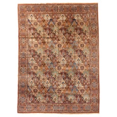 Alfombras Persas Mashad Circa 1910 - Lana Azul Marfil Rojo Diseño - 75292