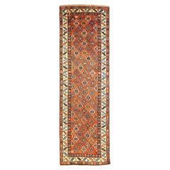 Persian Shirvan Runner Rug - Wool Blue Ivory Red Yellow - 75391