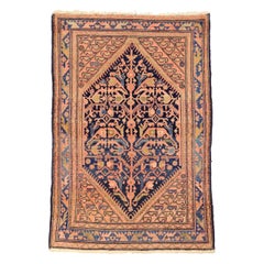 Tappeto persiano Malayer Small Design - Lana Blu Verde Rosa - 75397