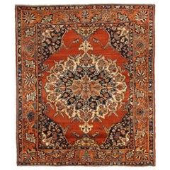 Persische Bakhtiari-Teppiche - Wolle Elfenbein Marineblau Blau Rot Design - 75365