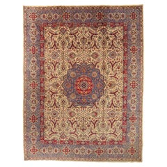 Persischer Kerman Over Size-Teppich Circa 1910 - Wolle Blau Elfenbein Rot Design - 75417
