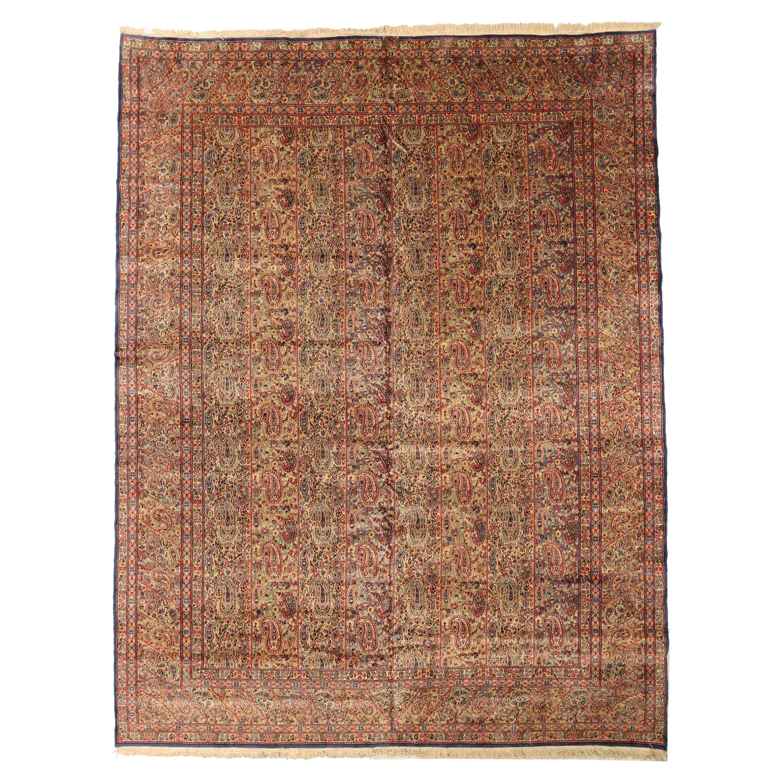 Alfombras Persas Kerman - Lana Diseño Azul Verde Rojo - 75467 en venta