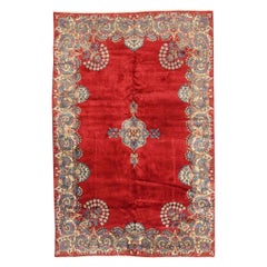 Alfombras Persas Kerman - Lana Diseño Azul Marfil Rojo - 75450