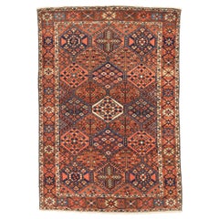 Persian Bakhtiari Small Rug - Wool Ivory Navy Blue Pink - 75451