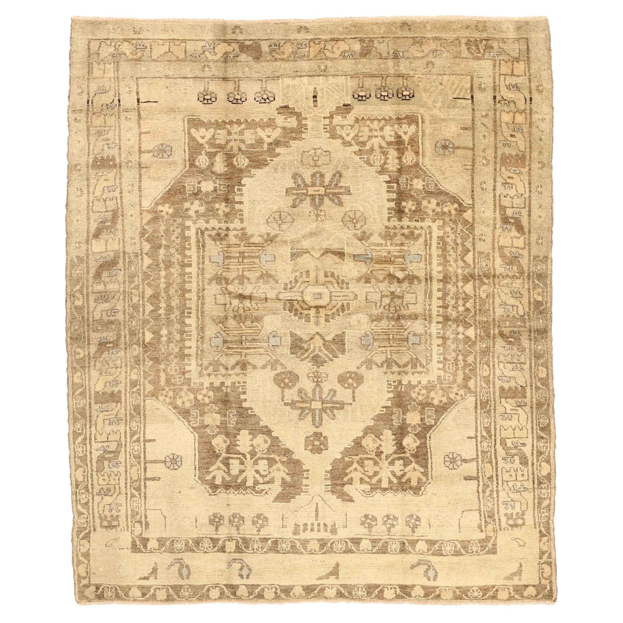 Persischer Malayer Kleiner Teppich - Wolle Braun Elfenbein Design - 75499