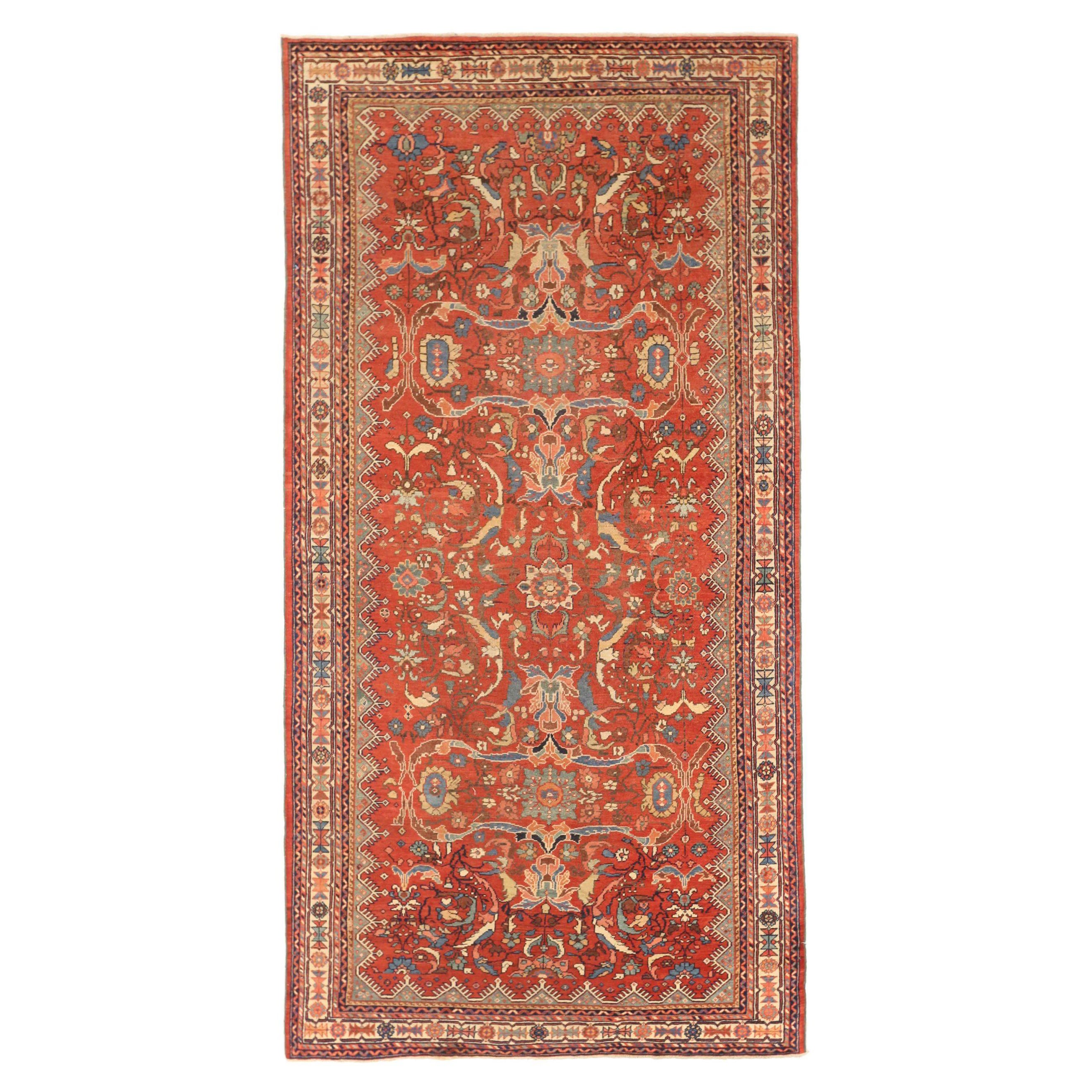 Persischer Meshkabad Kleiner Teppich - Wolle Blau Elfenbein Rot Design - 75485