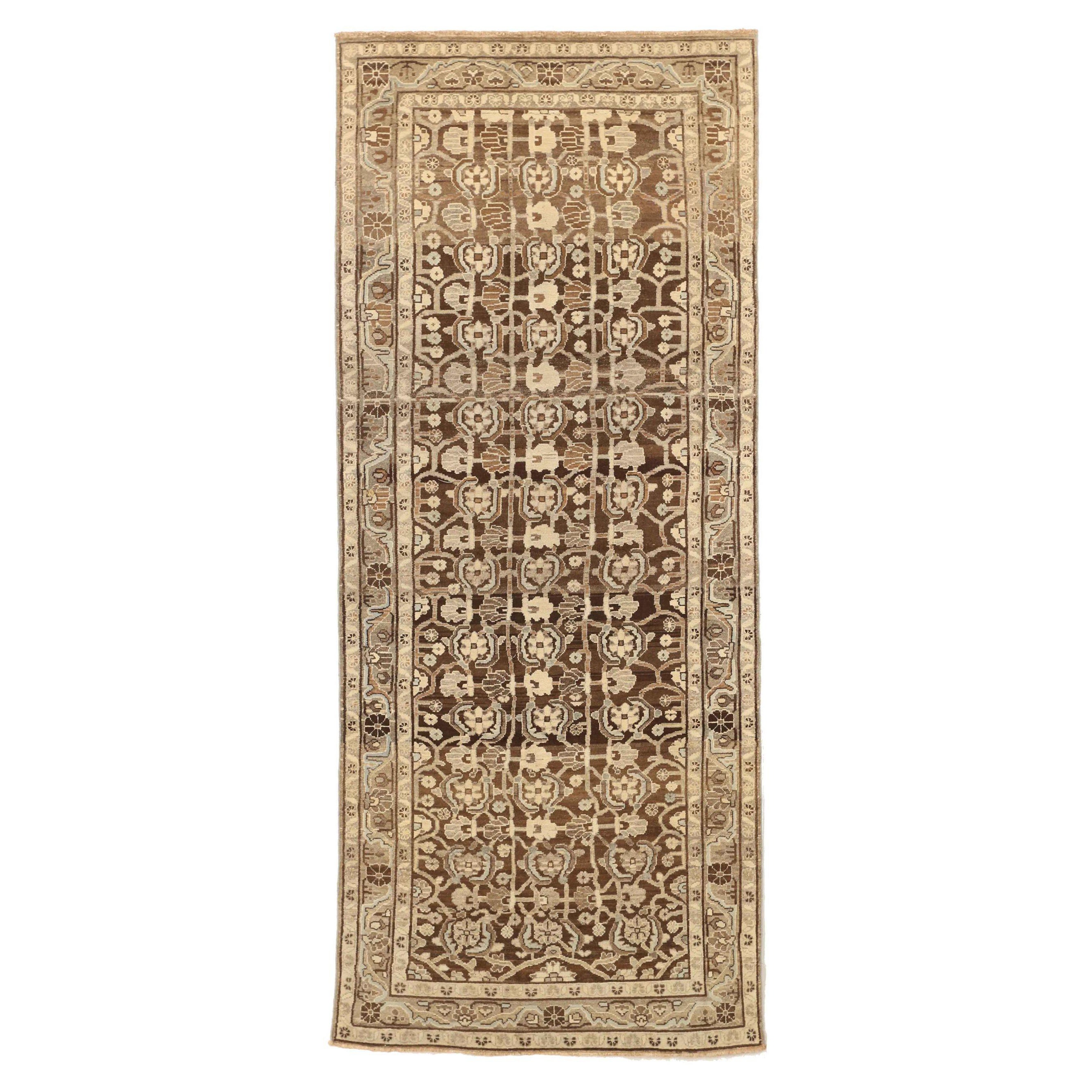 Alfombra Persa Malayer Small Design - Lana Marrón Marfil - 75522