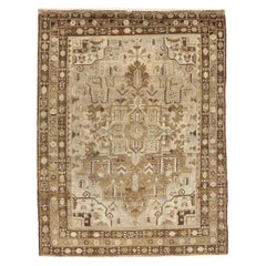 Alfombra Persa Heriz Small - Lana Marrón Marfil Taupe Design - 75524