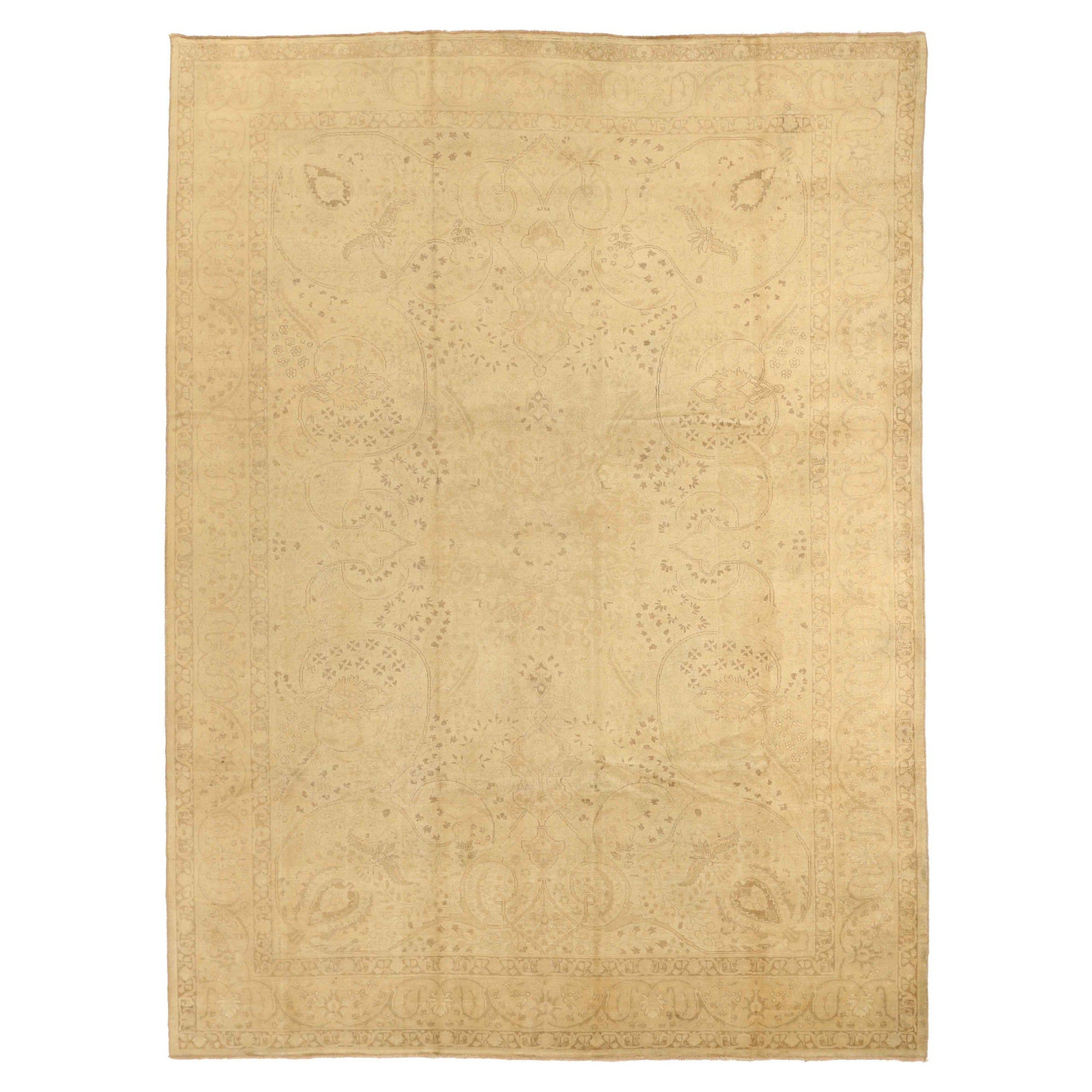 Tappeti persiani Tabriz Circa 1910 - Lana Marrone Avorio Design - 75542