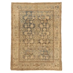 Persian Malayer Small Rug - Wool Blue Brown Ivory Design - 75512