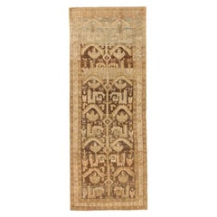 Persian Malayer Small Rug - Wool Blue Brown Ivory Design - 75514