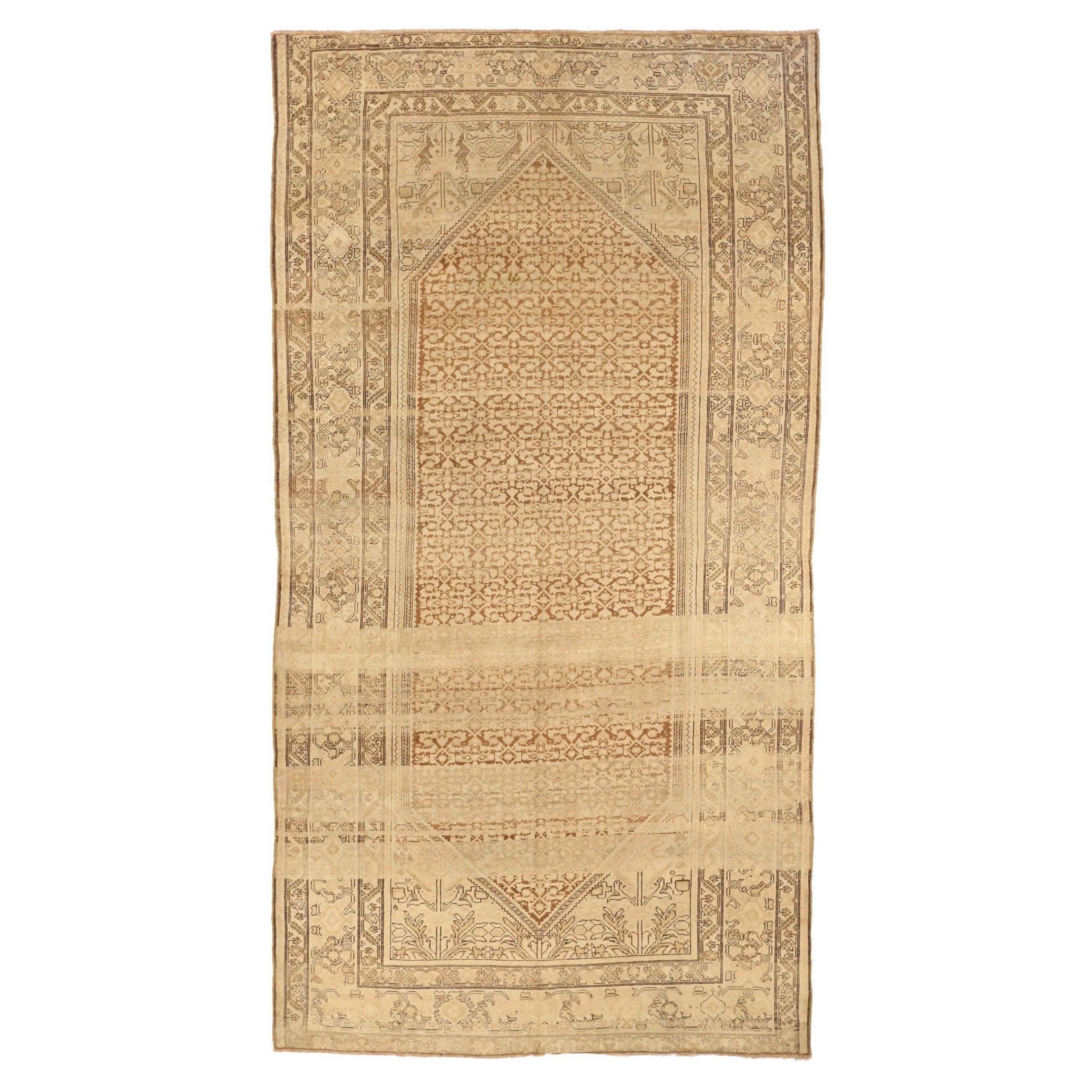 Persian Malayer Area Rugs - Wool Brown Ivory Design - 75547 For Sale